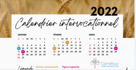 Avez-vous votre calendrier 2022 pour les vocations ?