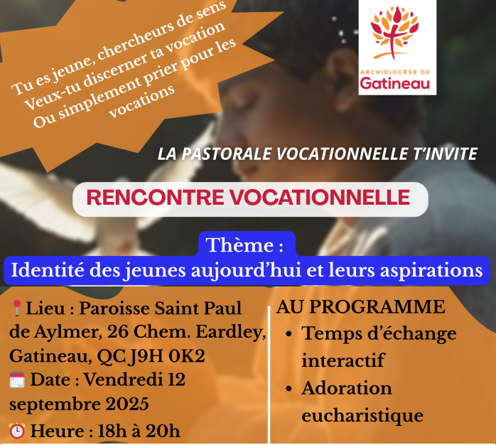 Diocèse de Gatineau : rencontre vocationnelle - 12 septembre 2025