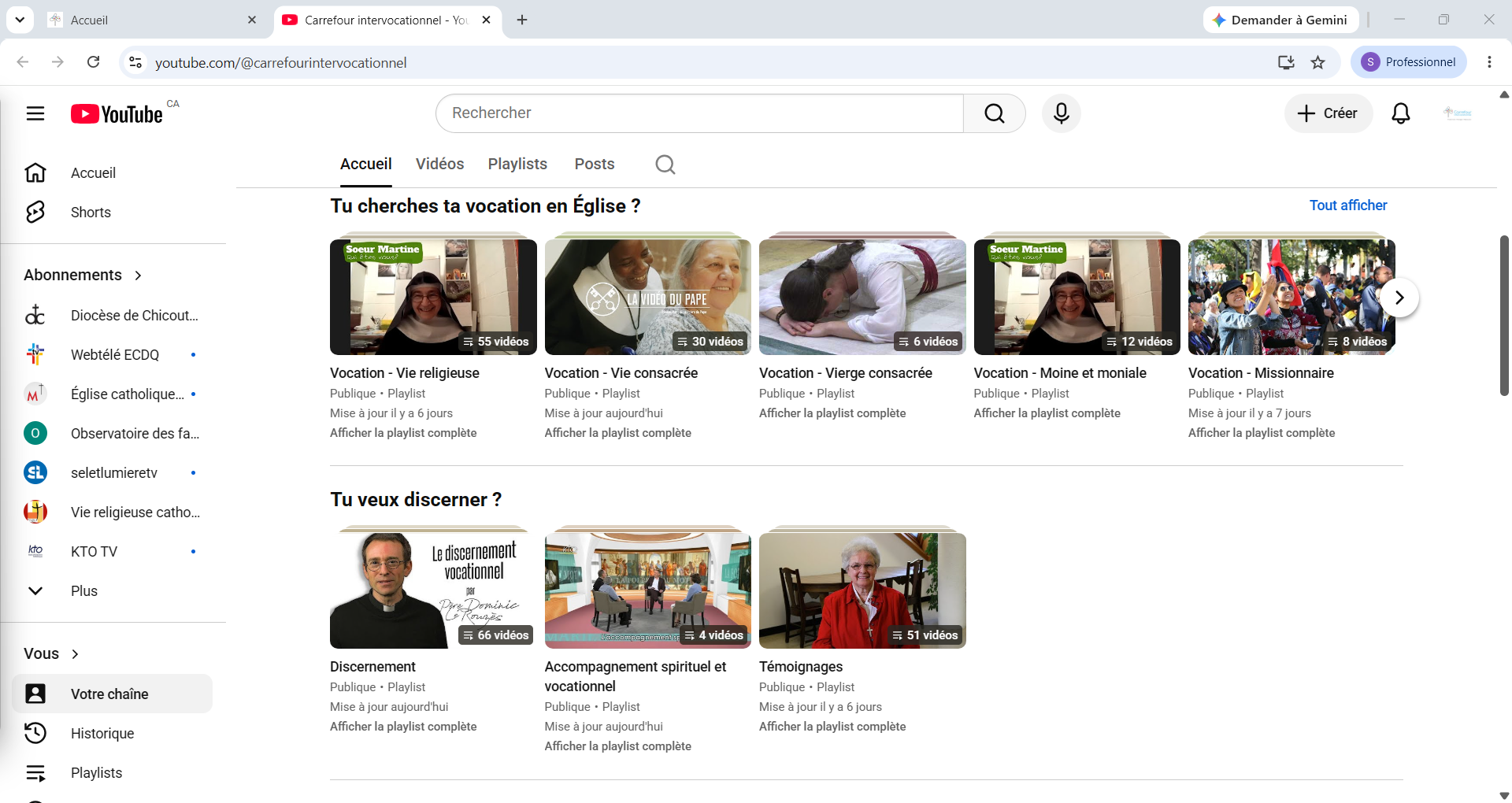 Notre chaîne YouTube