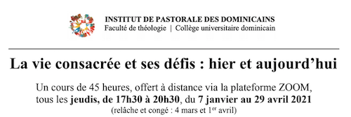 Cours en ligne : La vie consacrée et ses défis - hier et aujourd’hui