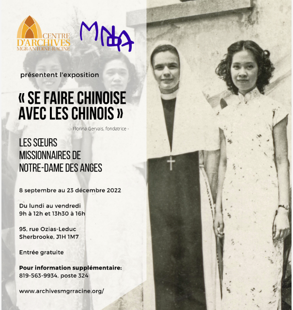 Centenaire des Sœurs Missionnaires Notre-Dame des Anges : une exposition au  Centre d’archives Mgr-Antoine-Racine