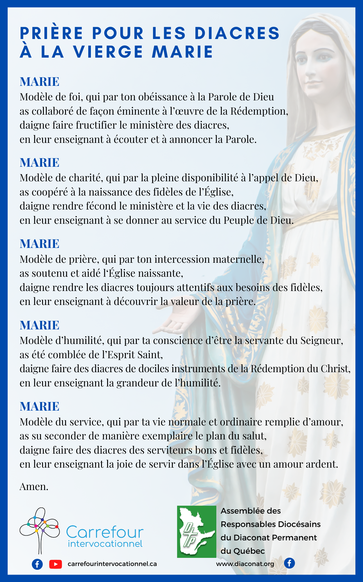 Prière pour les diacres