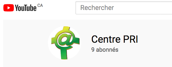 Visionnez les vidéos sur la chaîne Youtube du Centre PRI