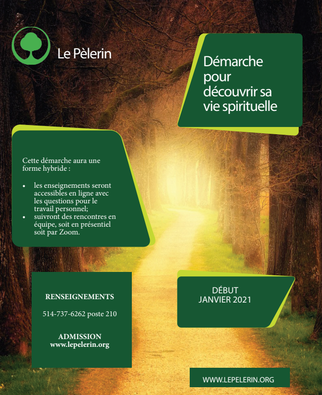 Démarche pour découvrir sa vie spirituelle du Centre Le Pèlerin