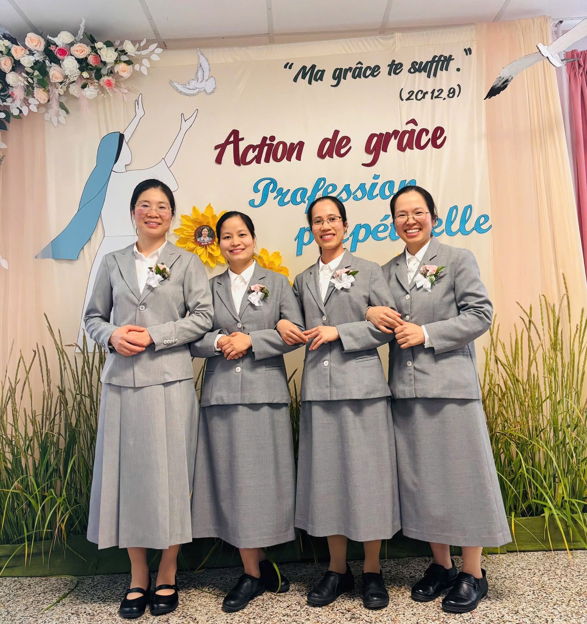 Soeur Marthe Nguyen Thi Yen Soeur Marthe Nguyen Thi Linh Da Soeur Marthe Nguyen Thi Tien Soeur Marie Nguyen Tran Khanh Duong Professions perpétuelles Sœurs de Saint-Paul de Chartres 5 août 2026